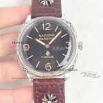 Perfect Replica Panerai Radiomir Firenze PAM00604 Watches - 47mm Black Dial Brown Leather Band